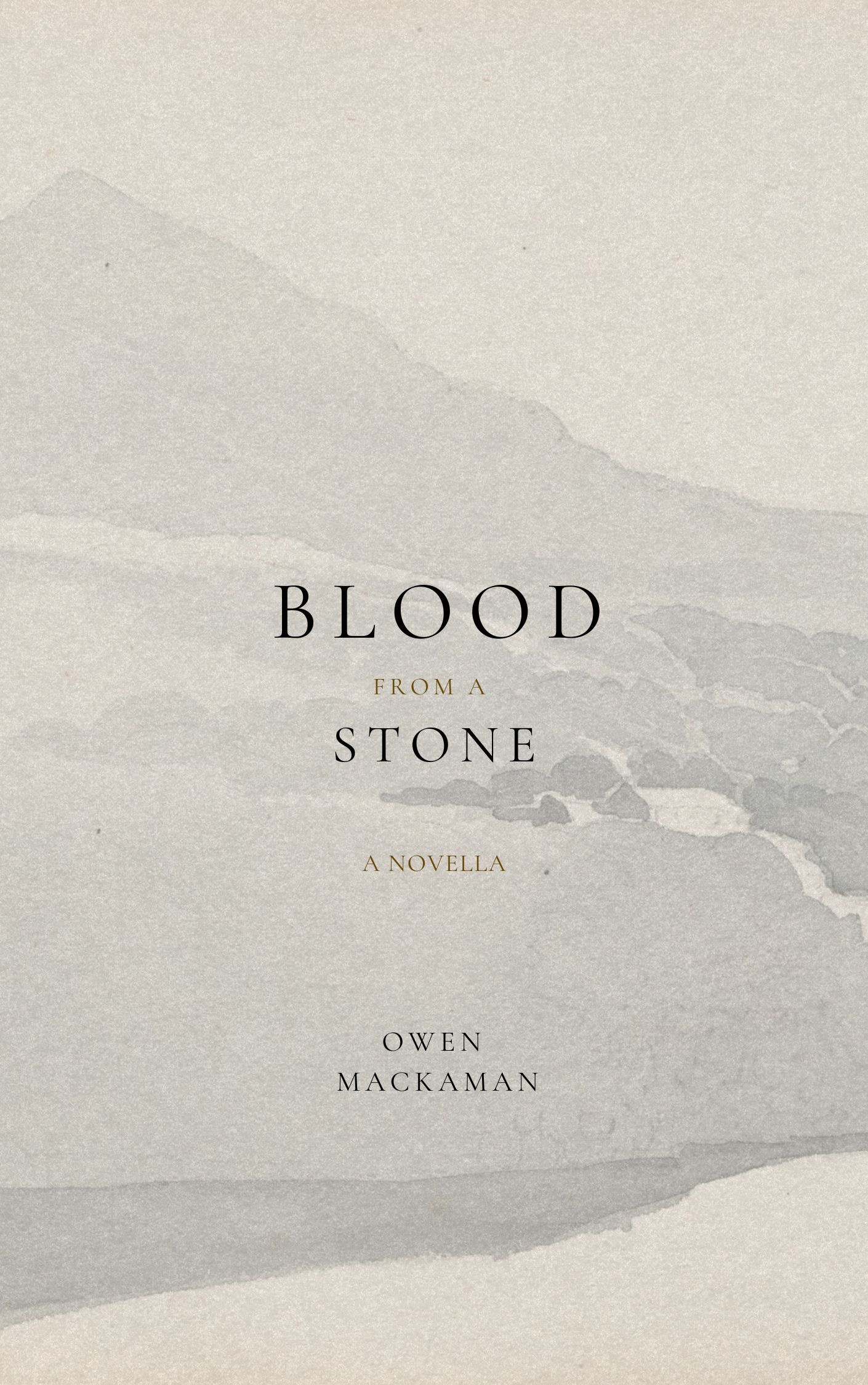 Book cover: Blood from a Stone, a desert landscape in muted tones